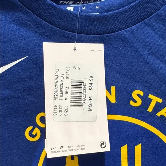 Nike NWT Golden State Warriors Thompson 11 Blue Short Tee. - Picture 3 of 7